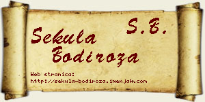 Sekula Bodiroža vizit kartica